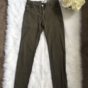 Garage High-Rise Stretch Denim Olive Green